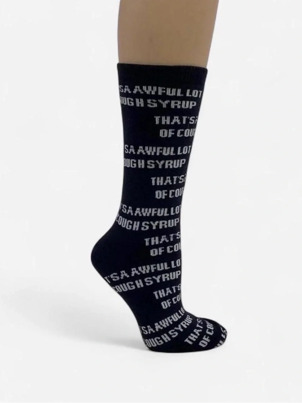 THAT'S A AWFUL LOT OF COUGH SYRUP NAVY/WHITE SOCKS ONE SIZE NEW